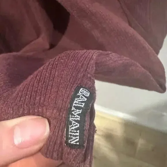 Balmain Paris Vintage Quarter Zip Pullover Top Red XL - Picture 4 of 8